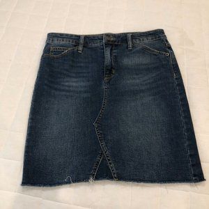 Blue Jean skirt with frayed ends